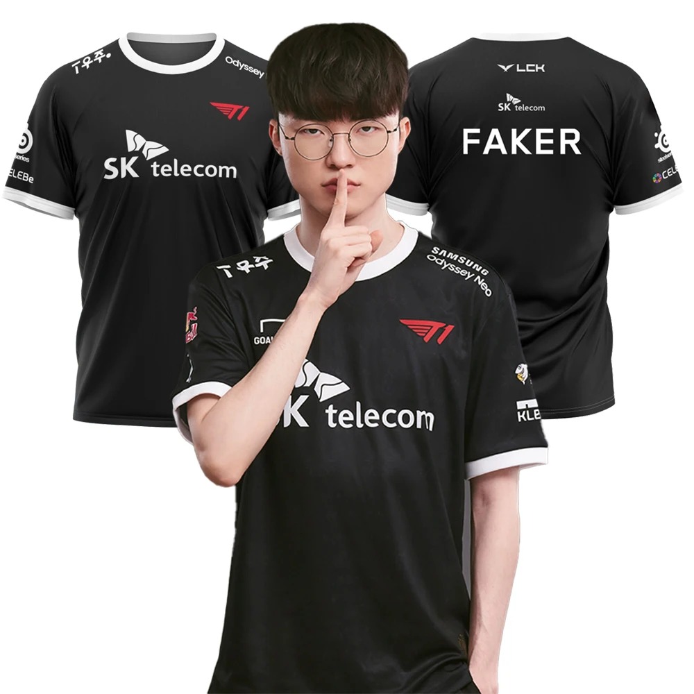 Esports Gaming T Shirt - 2025年リーグ・オブ・レジェンド SKT T1 Tシャツ LOLゲーム eスポーツチームユニフォーム