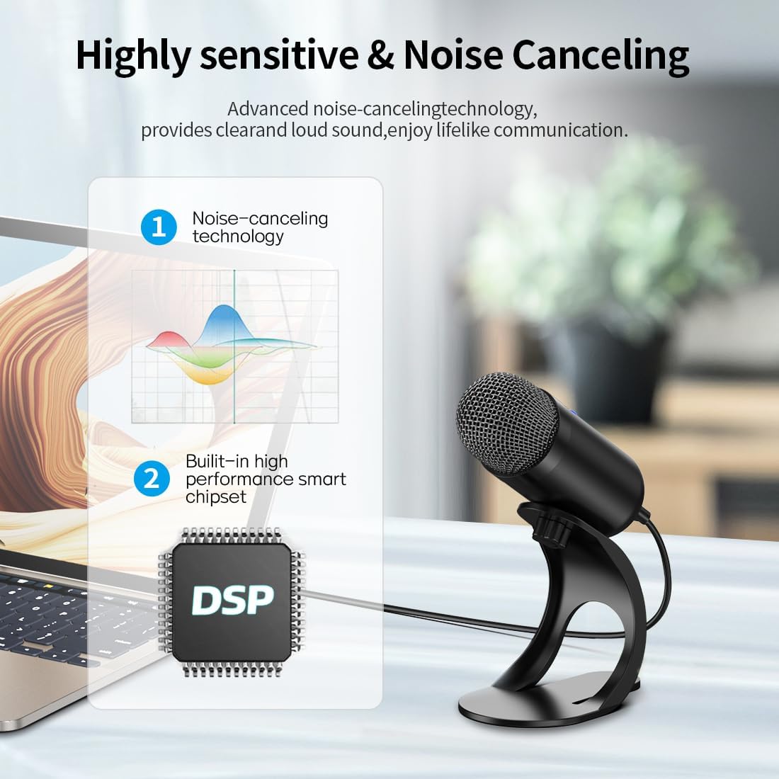 プロ仕様USBコンデンサーマイク、会議用マイク、デスクトップ - Streaming Mic Condenser のレビューと価格