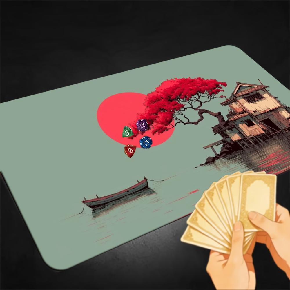 浮世絵風景TCGプレイマット 赤い楓の木 水上住宅ボート 東 - Esports Gaming House のレビューと価格